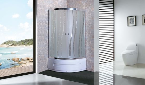 ตู้อาบน้ำกระจกห้องน้ำขนาด 1,000 × 1000 × 2000 มม. กรอบอลูมิเนียมสีเงิน