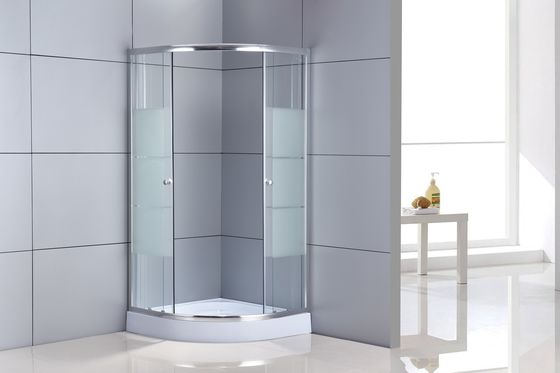 ตู้อาบน้ำฝักบัวเข้ามุมอลูมิเนียมโครเมียมกระจกใส 5mm