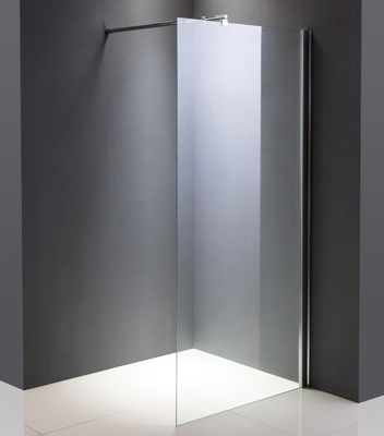 ประตูห้องอาบน้ำกระจกบานเลื่อน 8 มม. โครงปรับได้ Chrome 900x2000mm