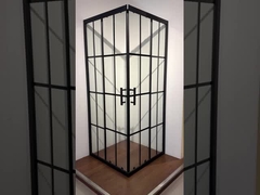 ขนาด 5/6 มิลลิเมตร กระจกสี่เหลี่ยม รอบอาบน้ําที่มีเส้นสีดํากรอบสําหรับห้องน้ําที่ทันสมัย